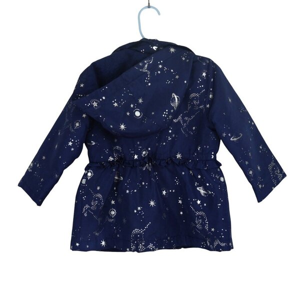 London Fog Starry Night Jacket 2T Navy Blue With Fleece Lining & Hood - Picture 5 of 7